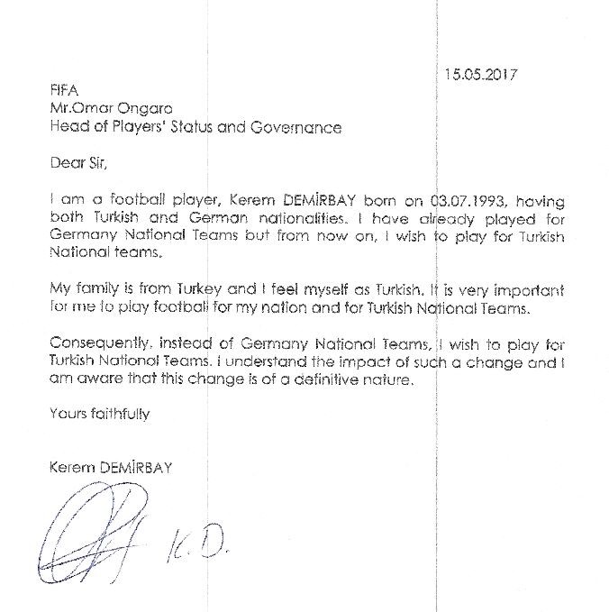 TFF'den Kerem Demirbay açıklaması